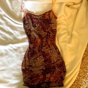 Y2K Mini Brown/Pink Dress